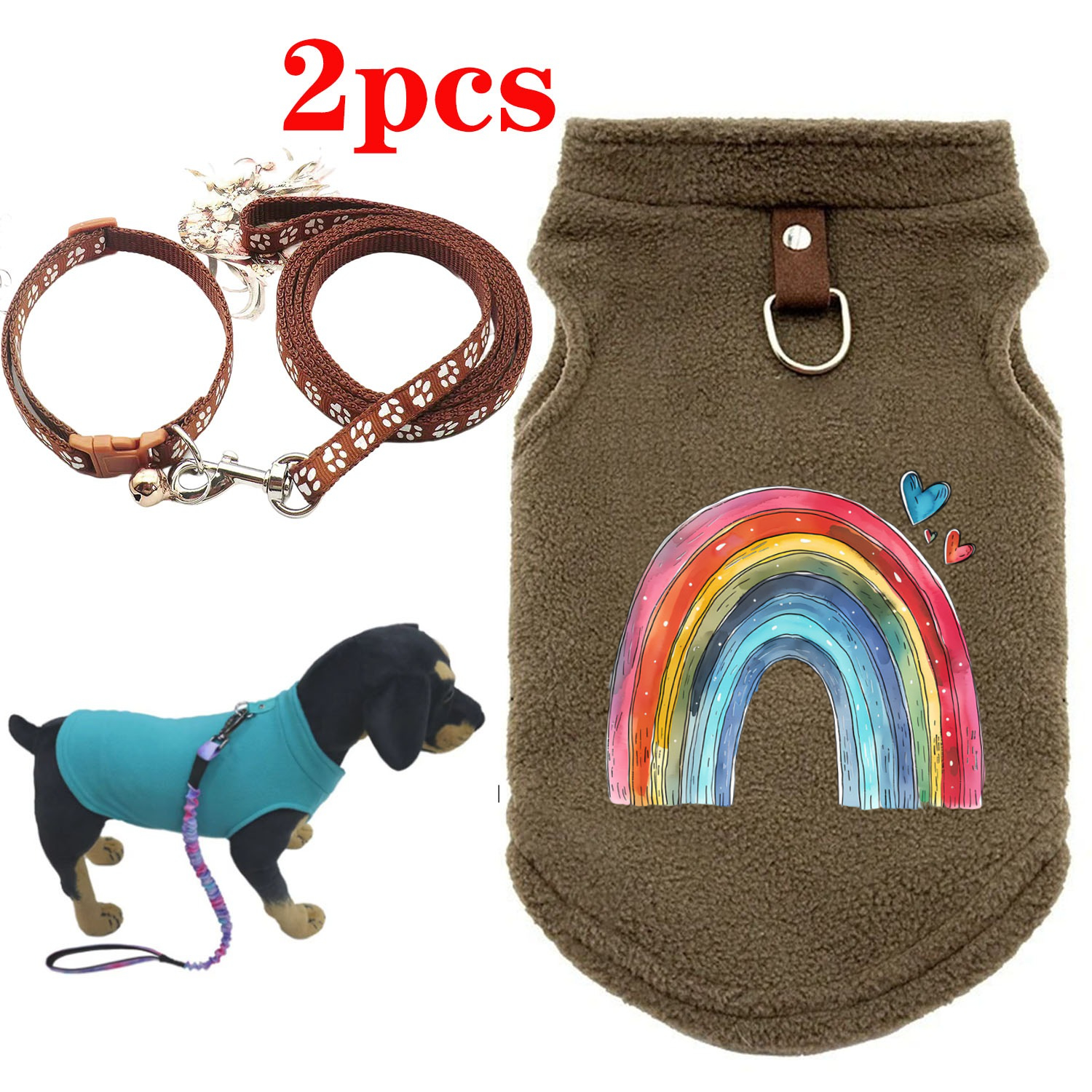 Summer Dog Clothing - 2PCS Pet Dog Polo Shirt Dog