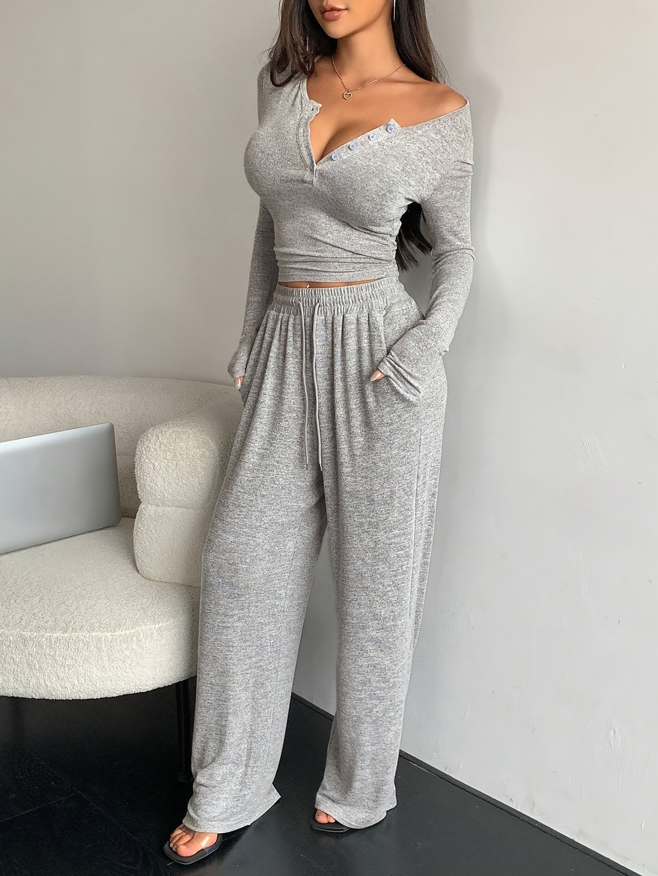 Summer Clothing Bundle - Solid Color Pant Sets Autumn Winter