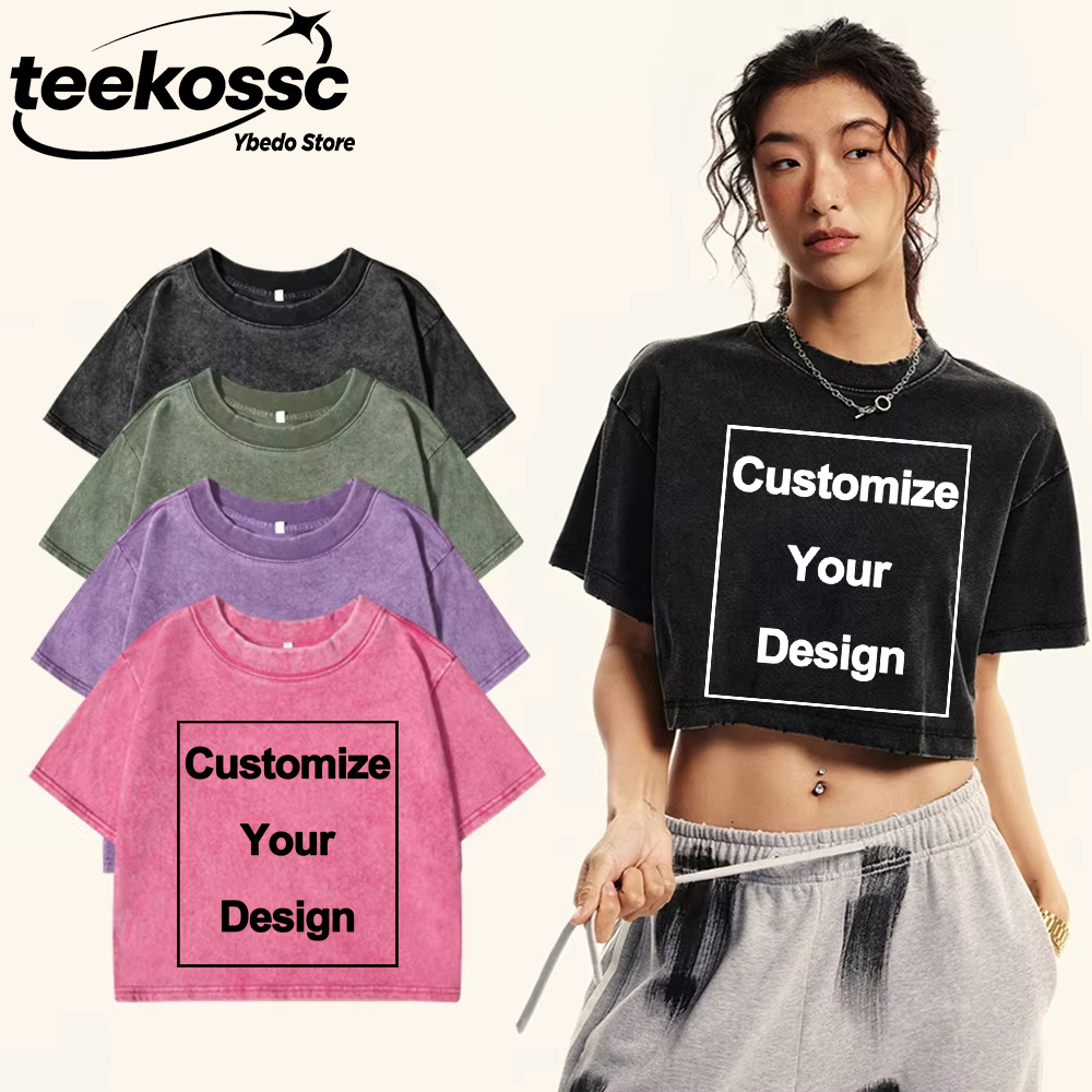 Summer Clothing Capsule - Y2k Custom Solid Washed T-Shirts Cotton