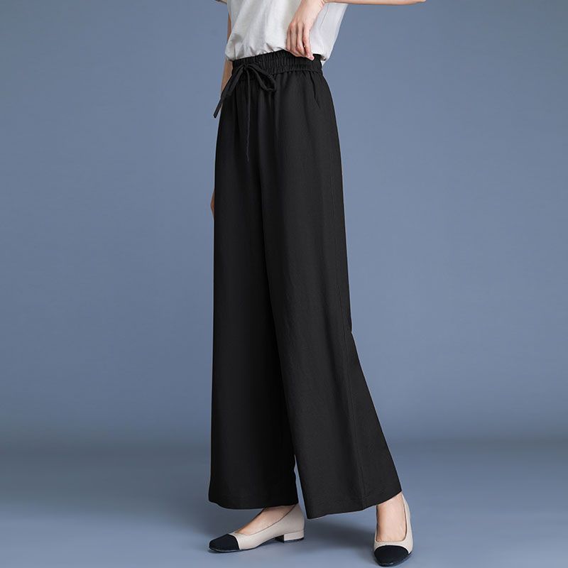 Women Black High Waist Drawstr – обзор и цена Palazzo Pant Wide