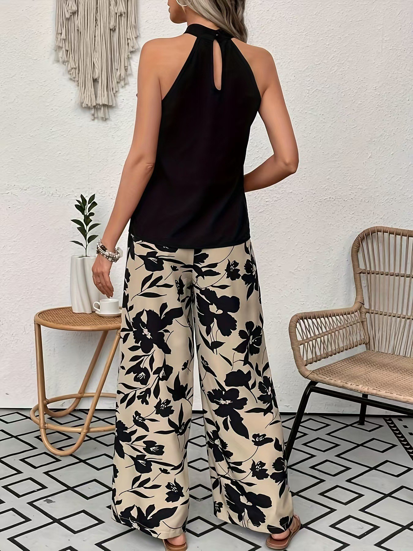 Women Big Floral Print Wide Le – обзор и цена Palazzo Pant Wide