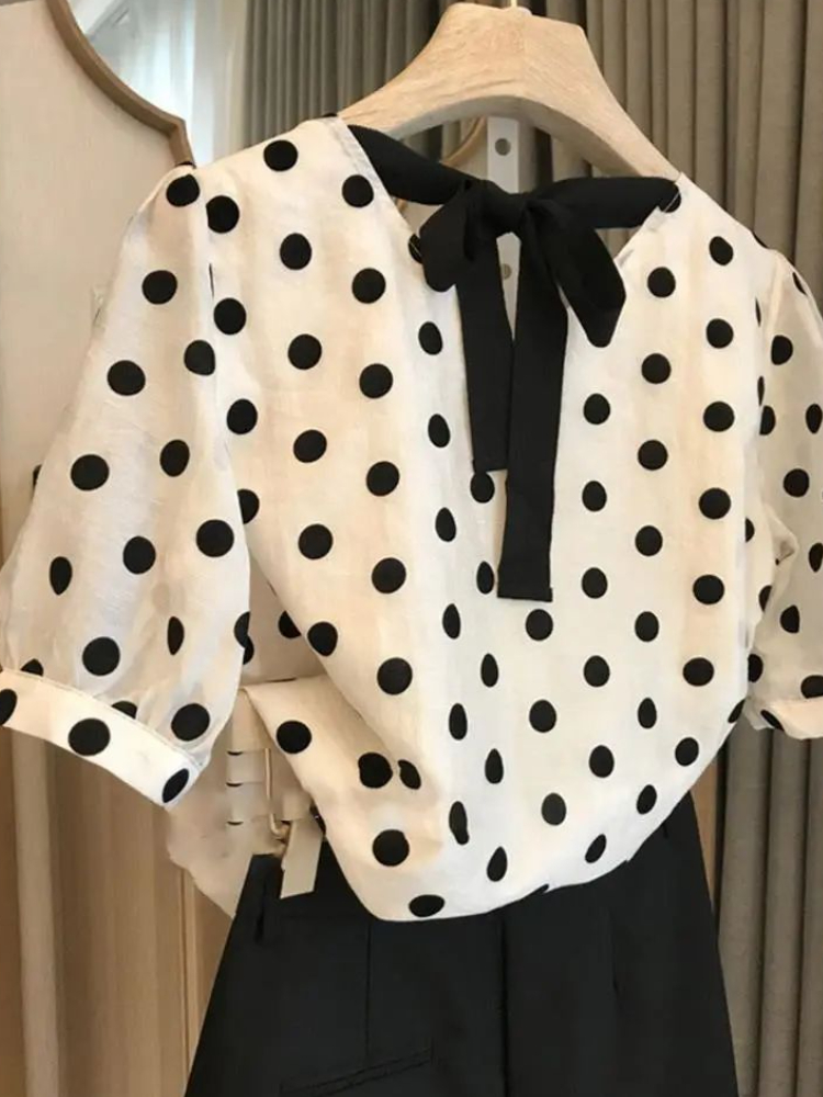 Polka Dot Blouses Women Elegan – обзор и цена Summer Holiday Clothing Women