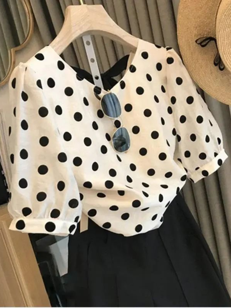 Polka Dot Blouses Women Elegan – обзор и цена Summer Holiday Clothing Women