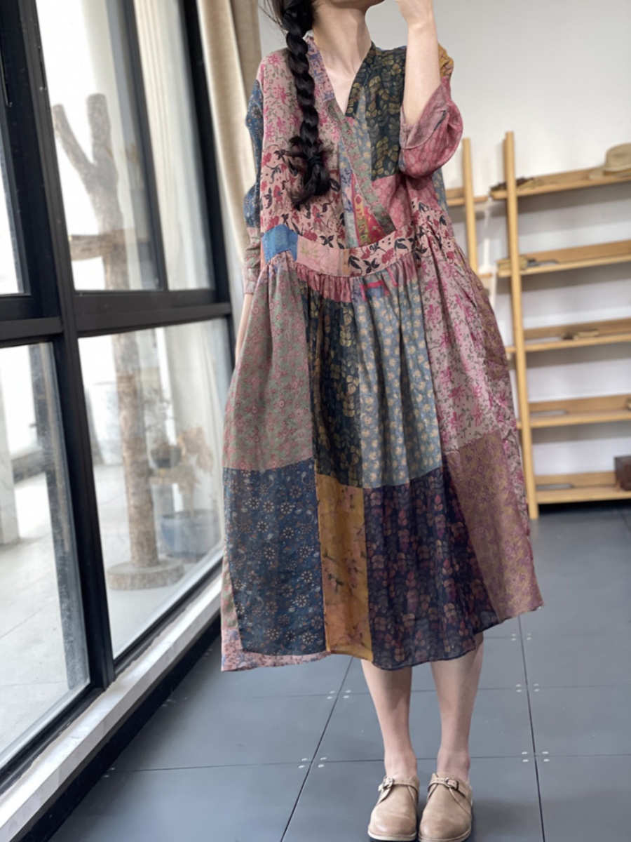 Elegant Loose V-Neck Printed E – обзор и цена Summer Line Clothing Brand