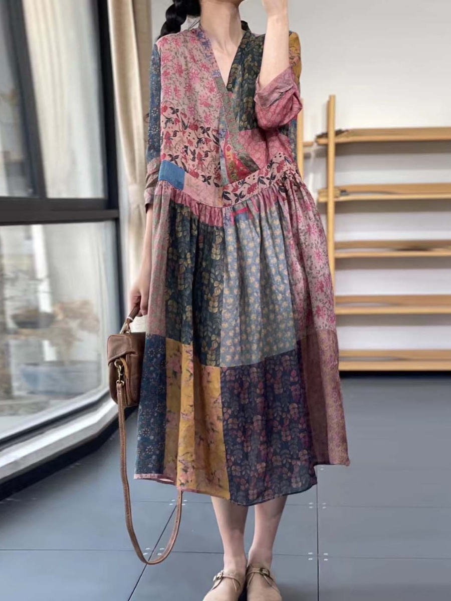 Elegant Loose V-Neck Printed E – обзор и цена Summer Line Clothing Brand