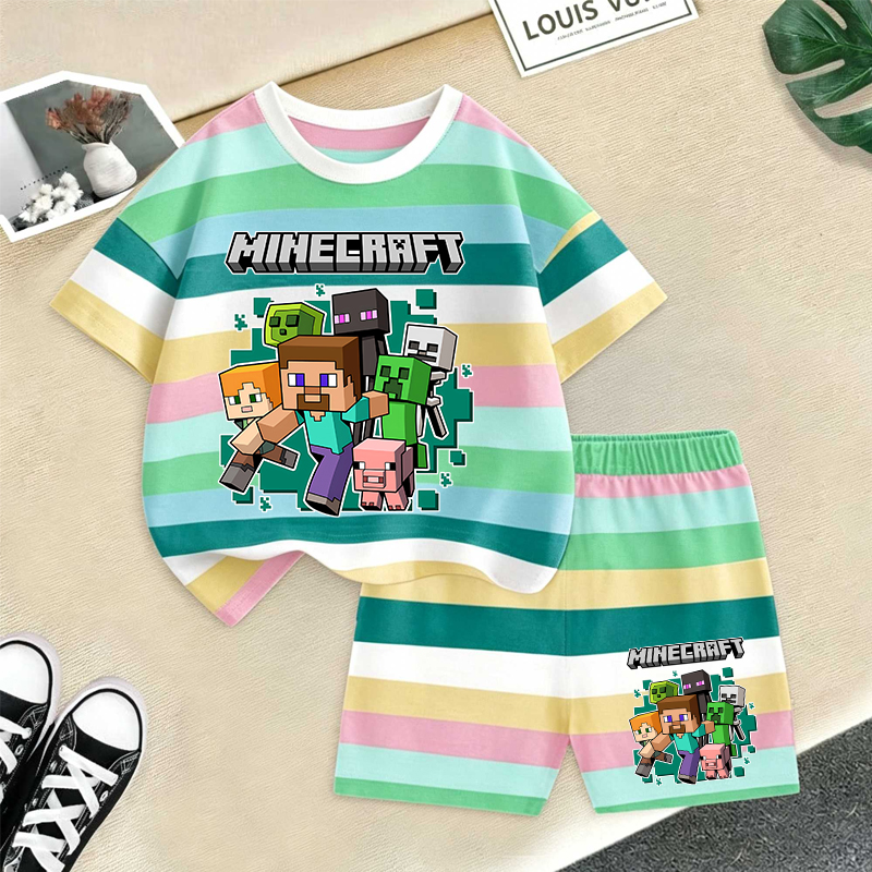 Minecrafted Girl boy Summer T  – обзор и цена Summer Clothing Kids Boys