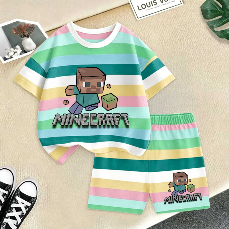 Minecrafted Girl boy Summer T  – обзор и цена Summer Clothing Kids Boys