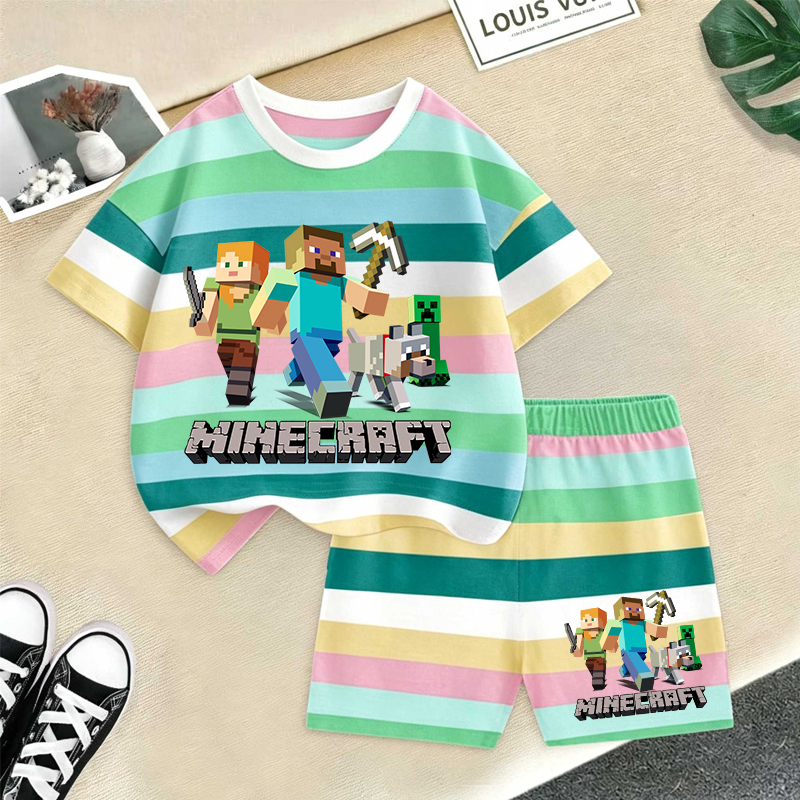 Minecrafted Girl boy Summer T  – обзор и цена Summer Clothing Kids Boys