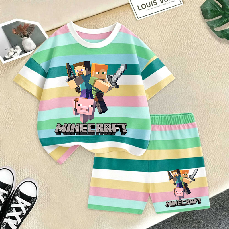 Minecrafted Girl boy Summer T  – обзор и цена Summer Clothing Kids Boys