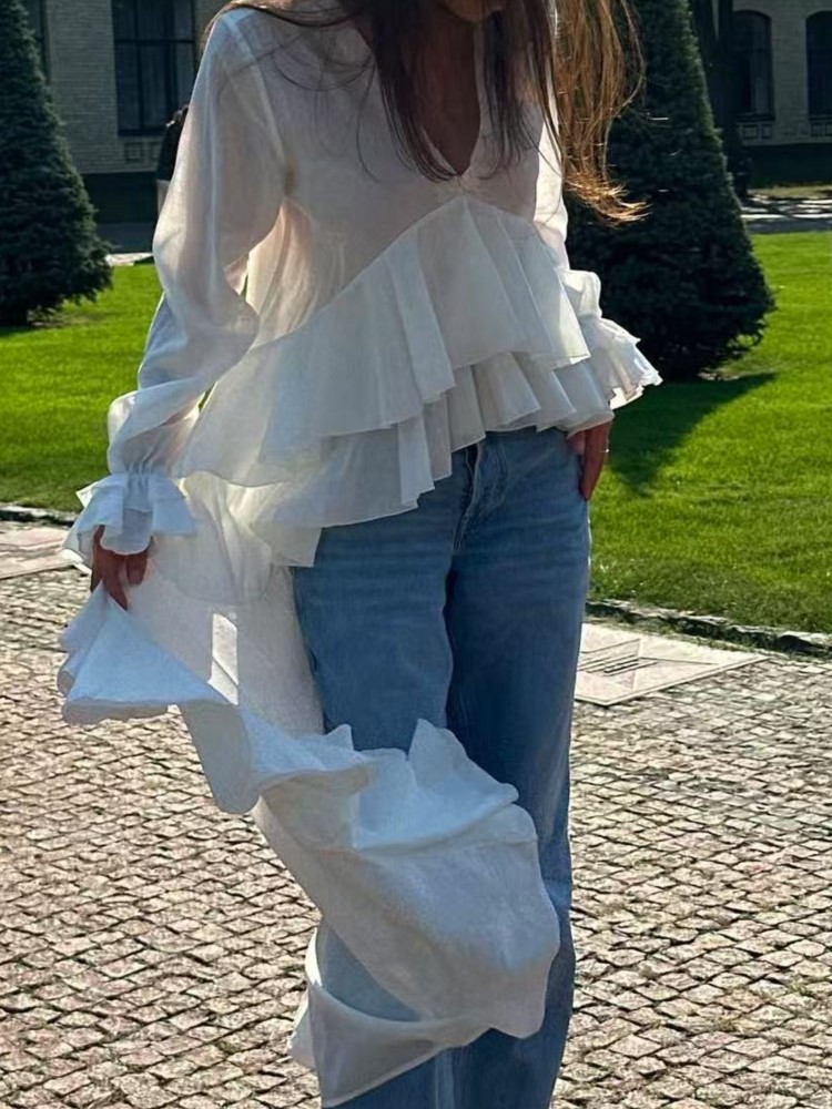 Fashion Ruffles Long Shirt Top – обзор и цена Summer Holiday Clothing Women