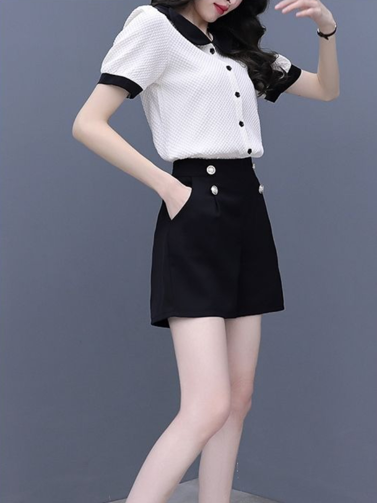 Contrast Color Button Short Se – обзор и цена Summer Clothing Trends 2025 Women'S