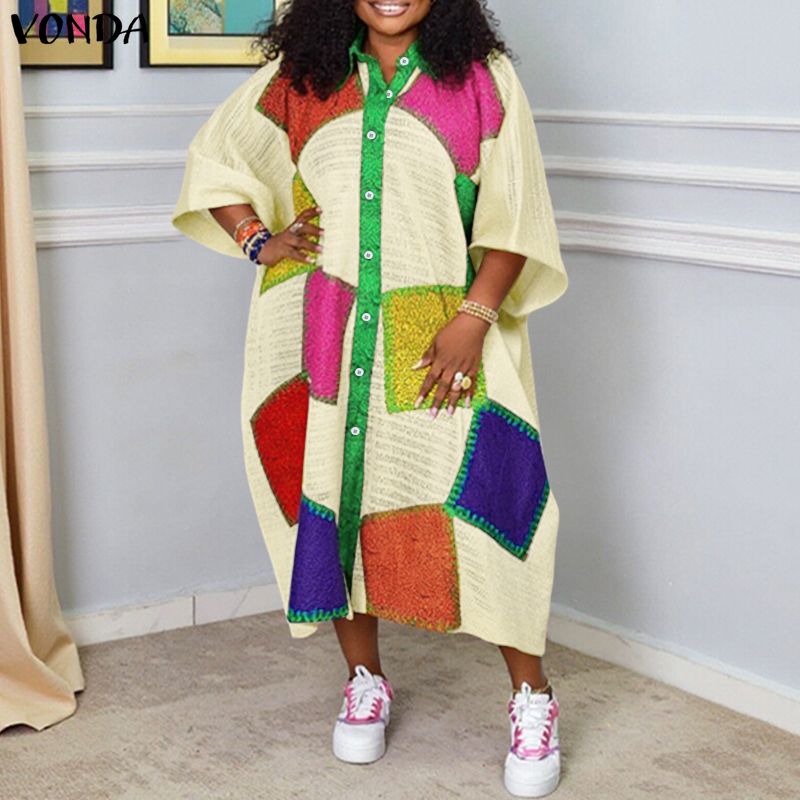 Plus Size 5XL VONDA Bohemian L – обзор и цена Summer Clothing Colors