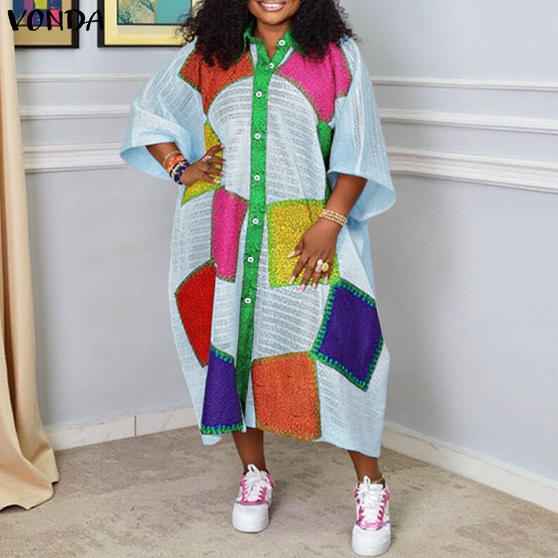 Plus Size 5XL VONDA Bohemian L – обзор и цена Summer Clothing Colors