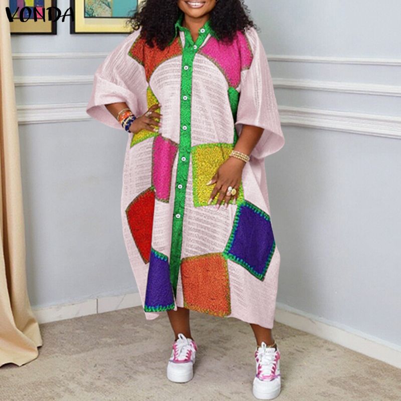 Plus Size 5XL VONDA Bohemian L – обзор и цена Summer Clothing Colors