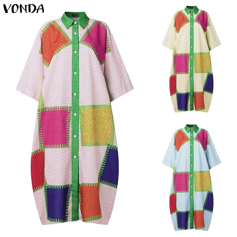 Plus Size 5XL VONDA Bohemian L – обзор и цена Summer Clothing Colors