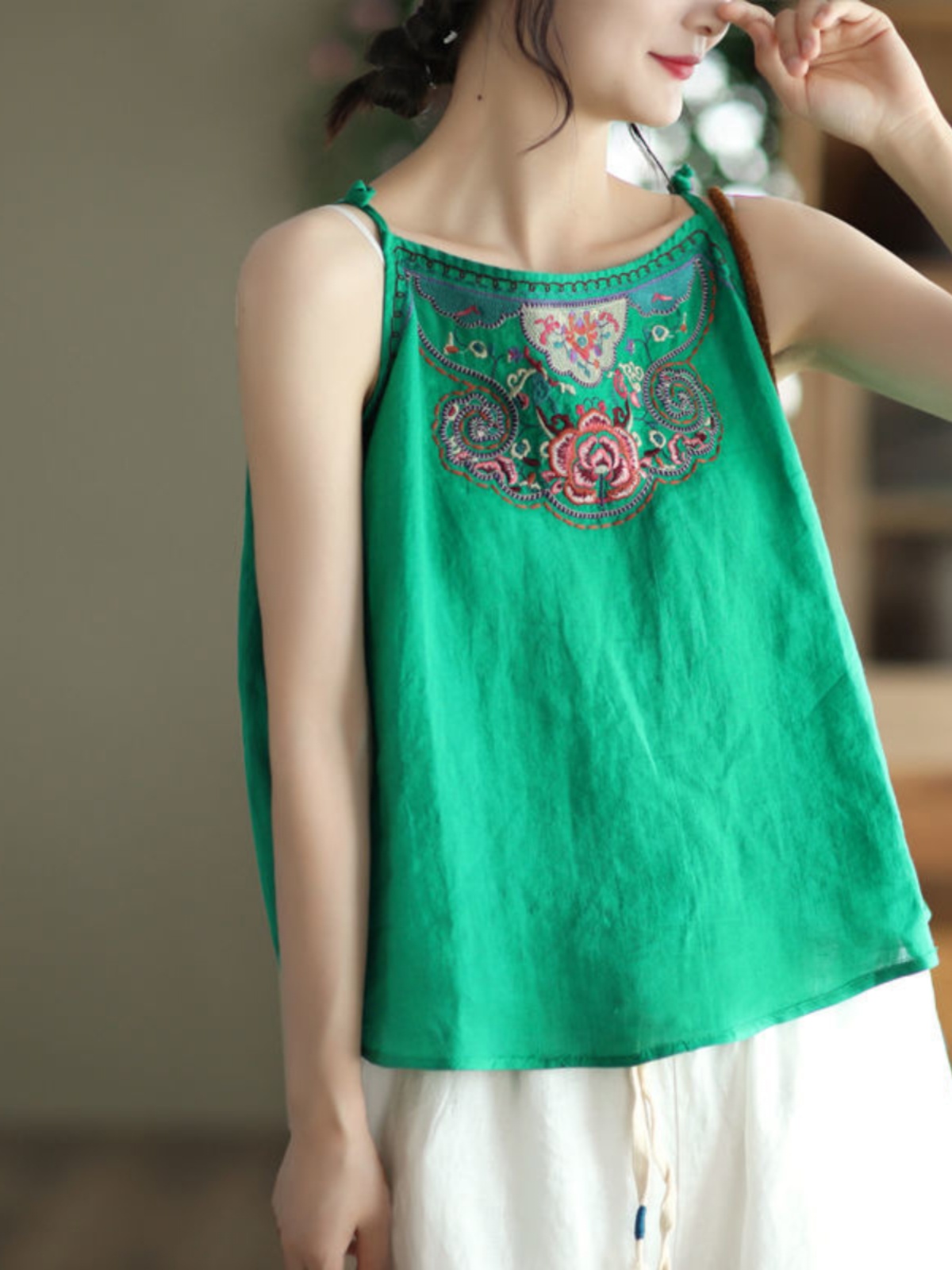 Women's Cotton Linen Crop Top  – обзор и цена Crop Blouse Linen