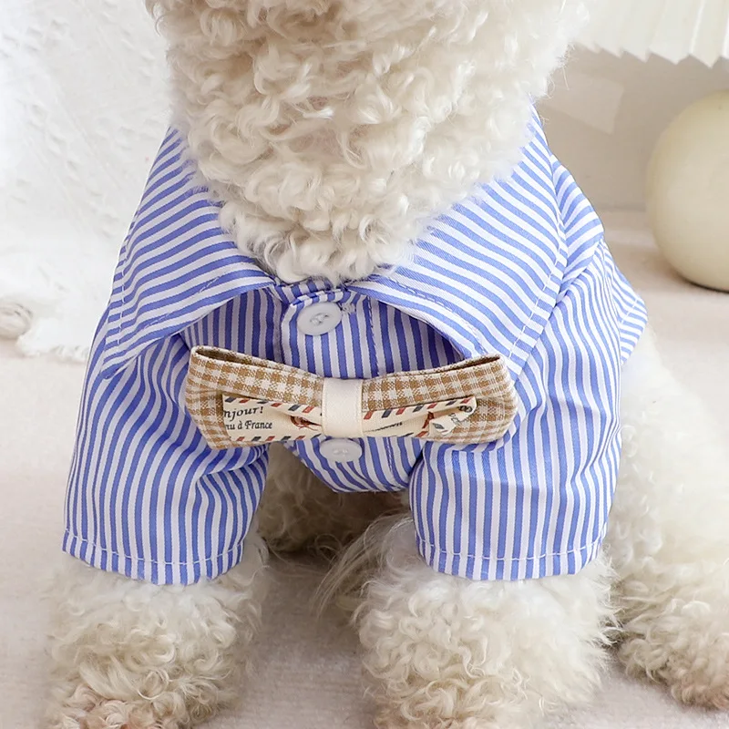 Pet Dog Clothes Bowknot Stripe – обзор и цена Summer Dog Clothing