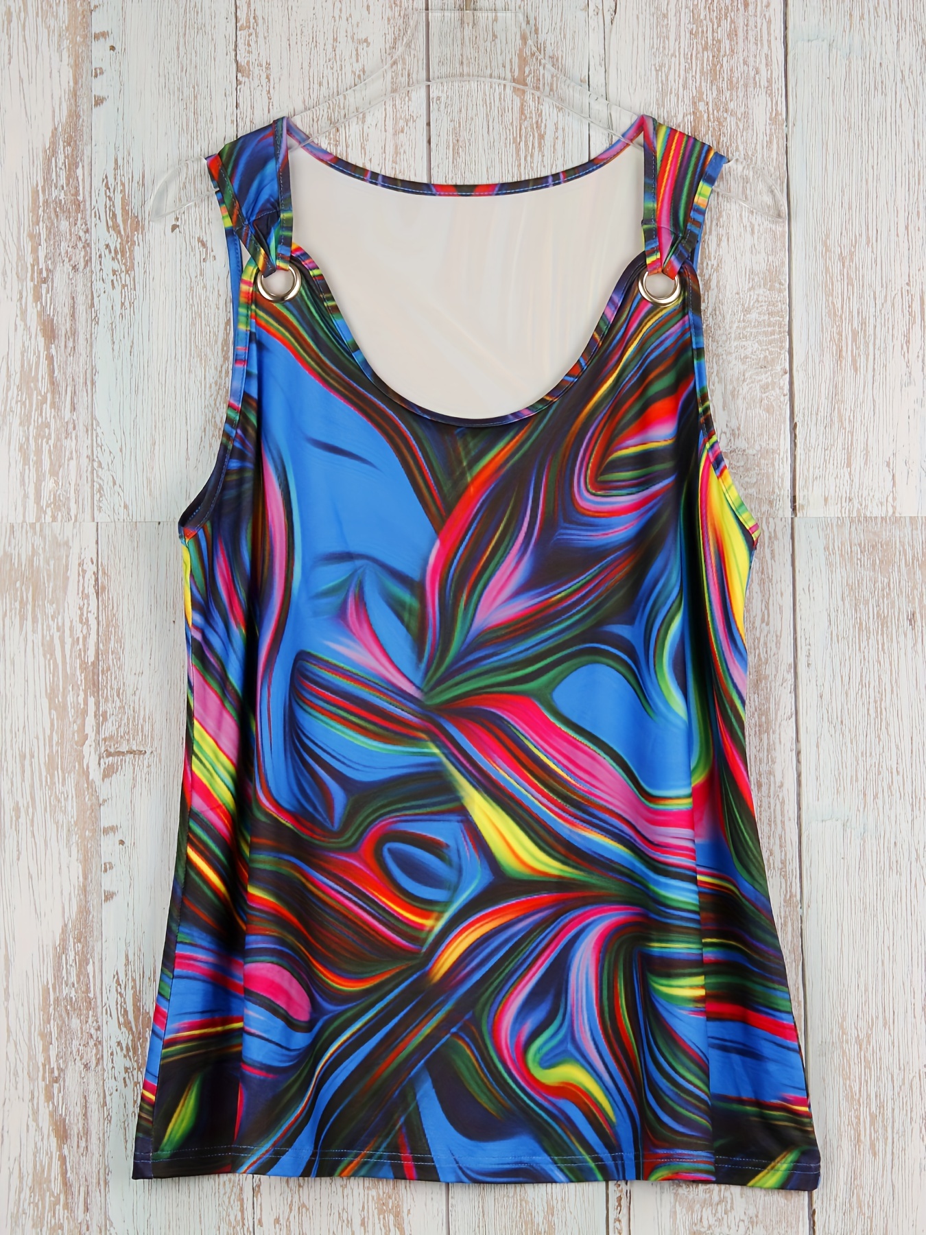 Plus Size Abstract Print Tank  – обзор и цена Summer Upf Clothing