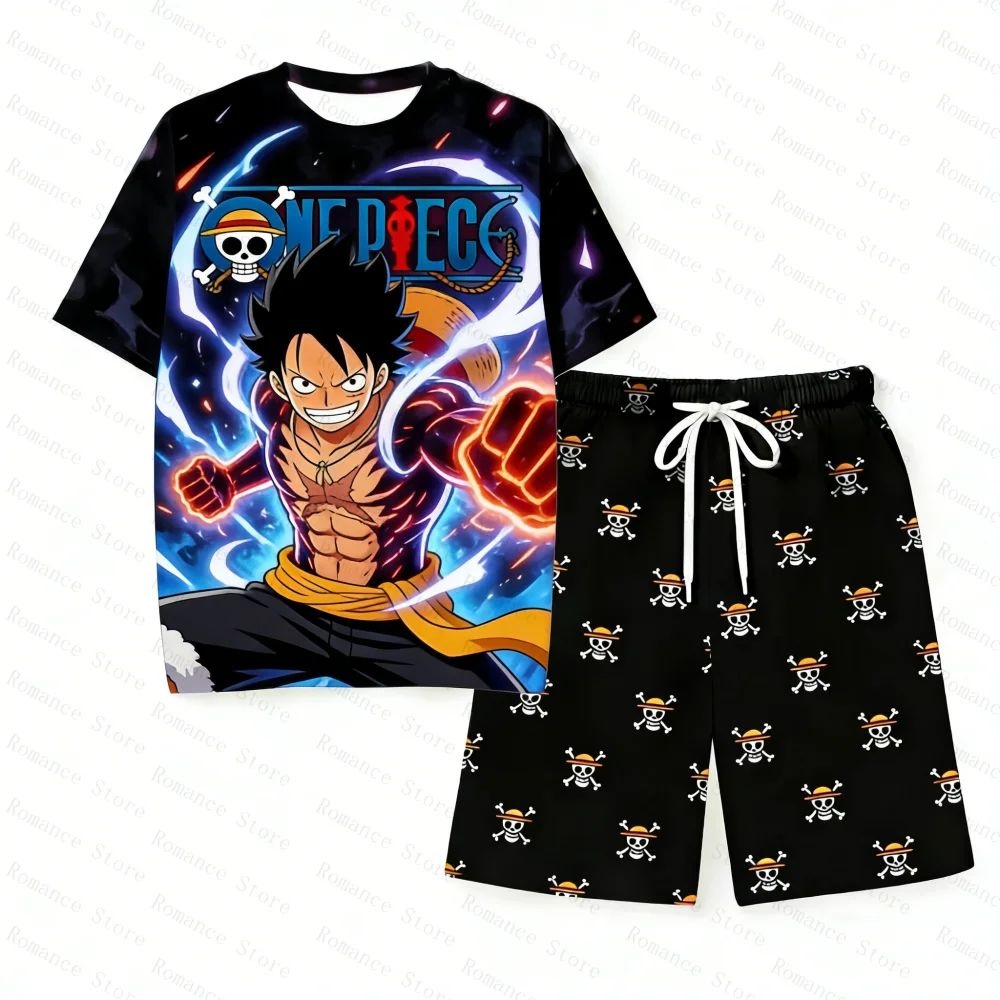 New One Piece Luffy Pajama Set – обзор и цена Japan Summer Clothing Women