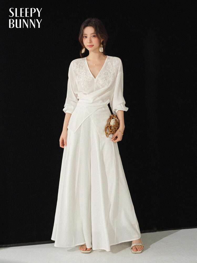V Neck Embroidered Blouse and  – обзор и цена Palazzo Pant Wide