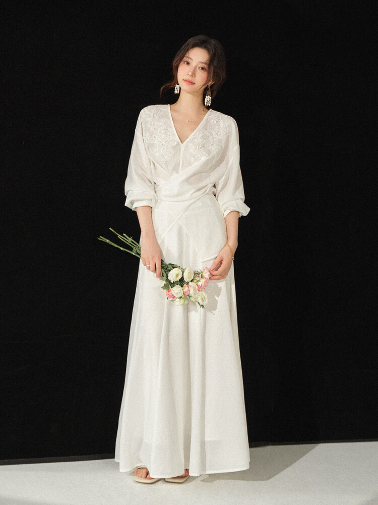 V Neck Embroidered Blouse and  – обзор и цена Palazzo Pant Wide