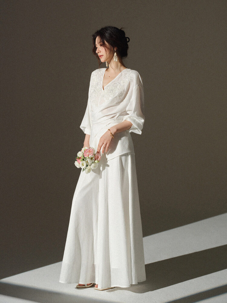 V Neck Embroidered Blouse and  – обзор и цена Palazzo Pant Wide