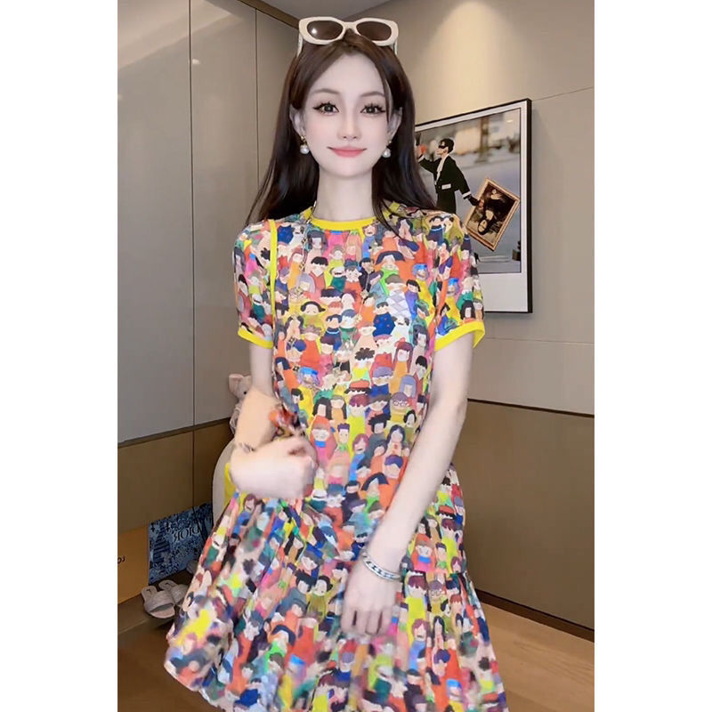 Fashion O-Neck Spliced Printed – обзор и цена Summer Clothing Young Women