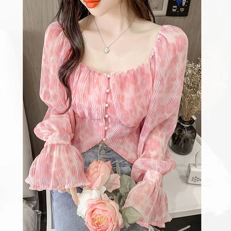Sexy Kawaii Sweet Square Neck  – обзор и цена Crop Blouse Linen