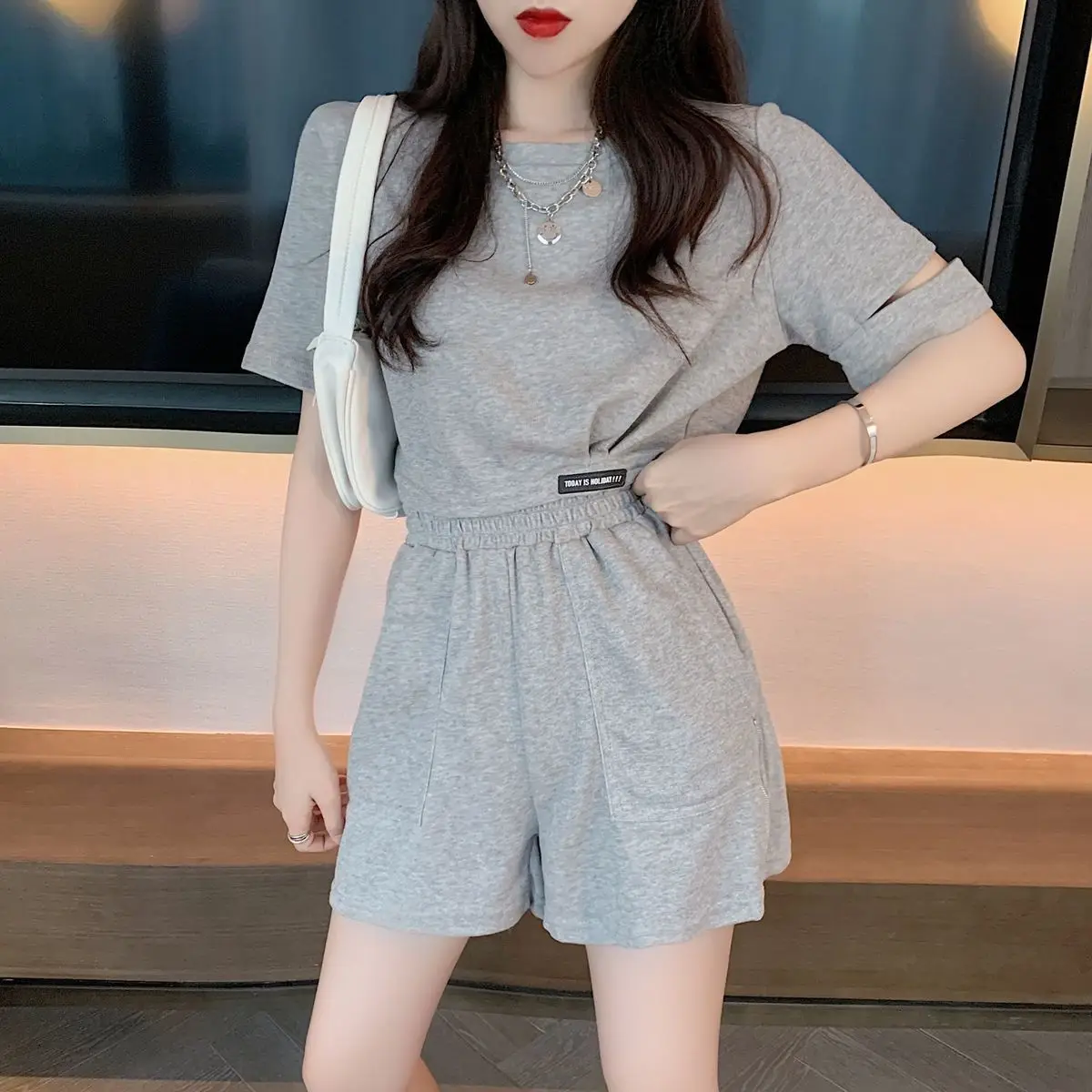Grey Women's Short Sets 2 Piec – обзор и цена Summer Clothing Trends 2025 Women'S