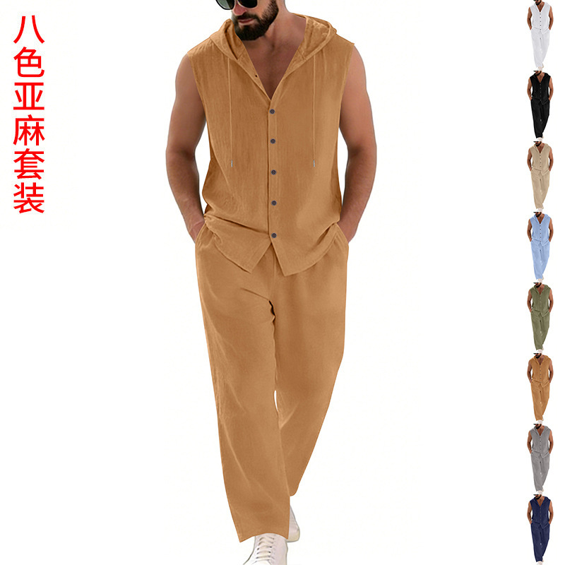 Men's Casual Linen Suit Hooded – обзор и цена Summer Clothing Us