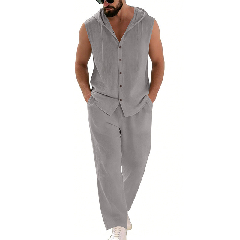Men's Casual Linen Suit Hooded – обзор и цена Summer Clothing Us