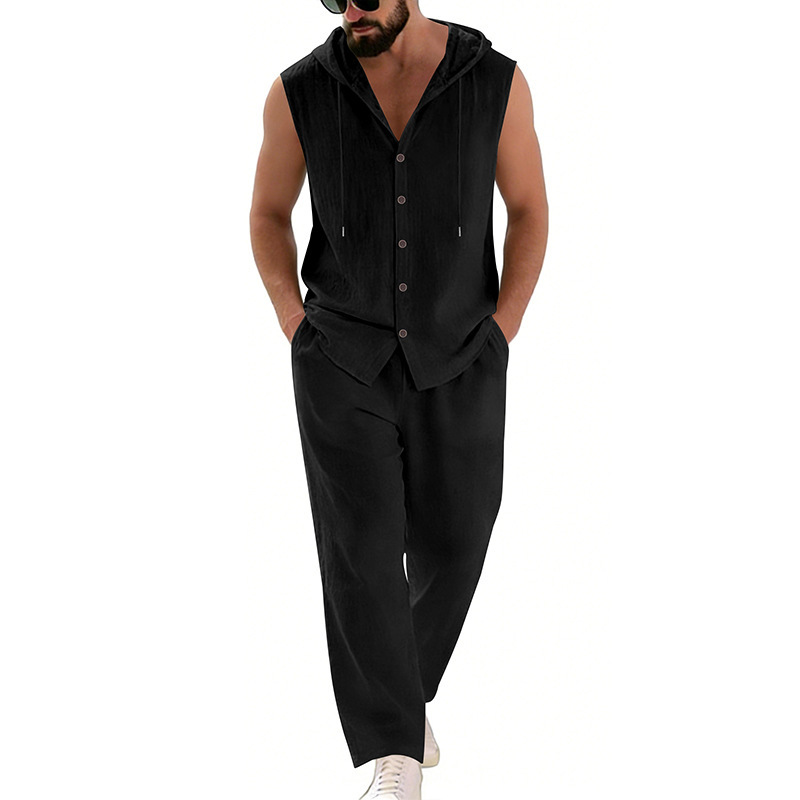 Men's Casual Linen Suit Hooded – обзор и цена Summer Clothing Us