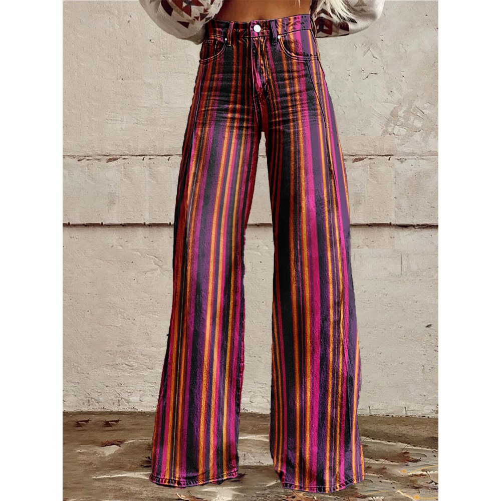 Retro Stripe Flare Pants for W – обзор и цена Palazzo Pant Wide
