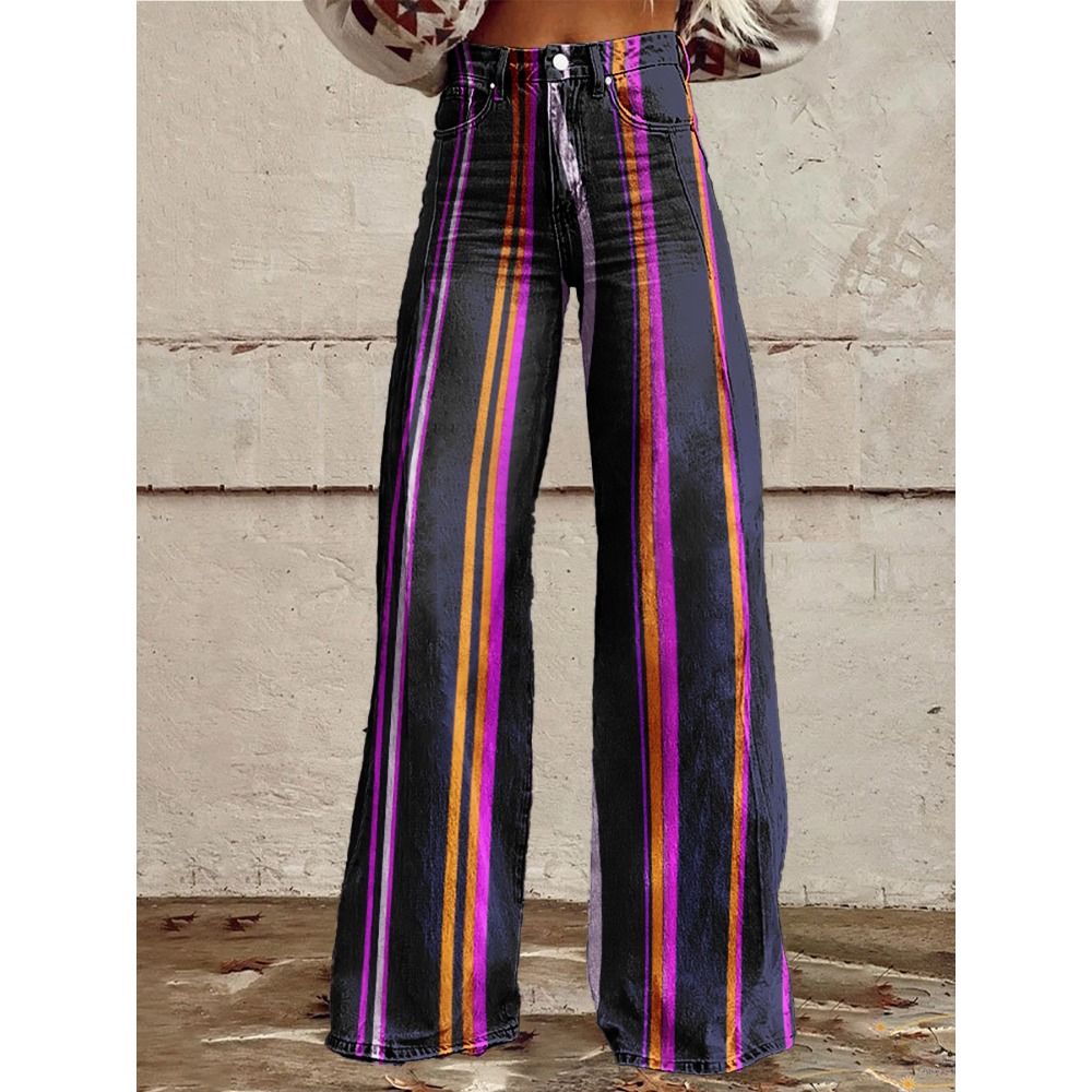 Retro Stripe Flare Pants for W – обзор и цена Palazzo Pant Wide