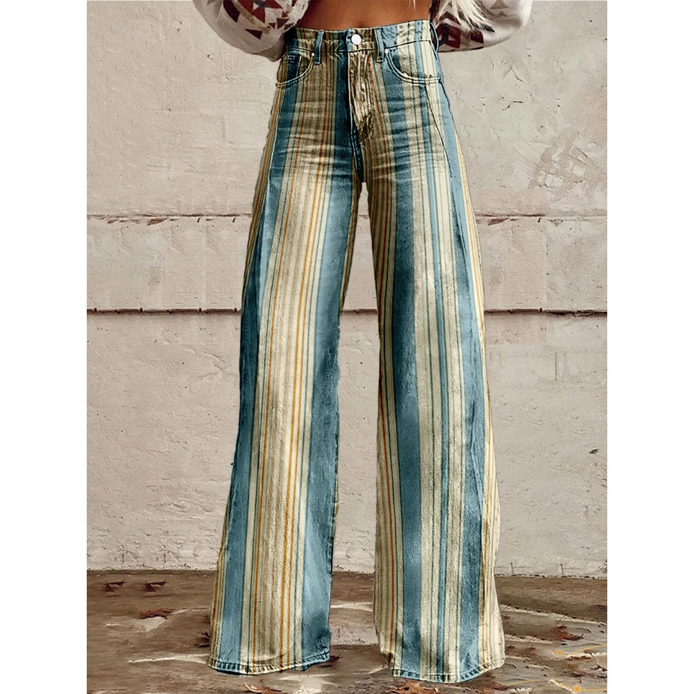 Retro Stripe Flare Pants for W – обзор и цена Palazzo Pant Wide