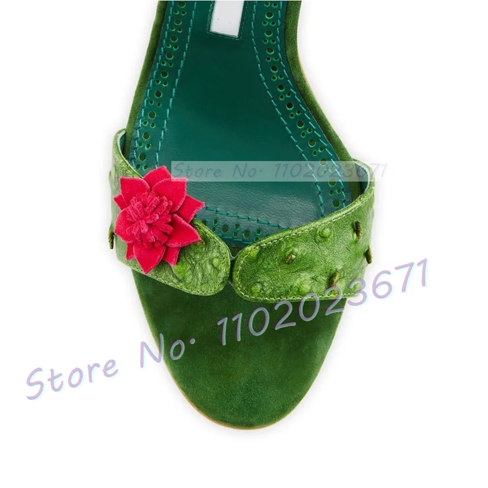 Red Flowers Lace-up Green Sand – обзор и цена Summer Clothing Colors