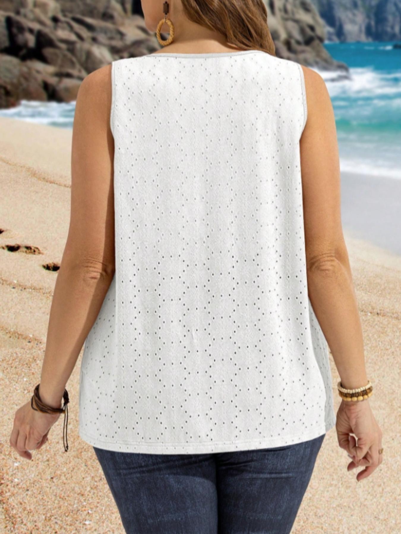 Plus Size Women's Eyelet Embro – обзор и цена Summer Upf Clothing