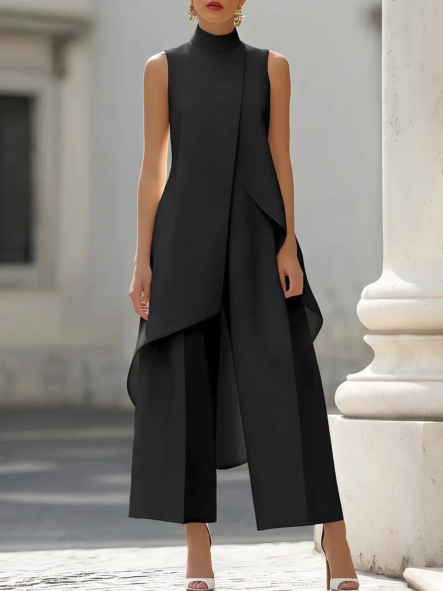 Sleeveless High Neck Asymmetri – обзор и цена Palazzo Pant Wide