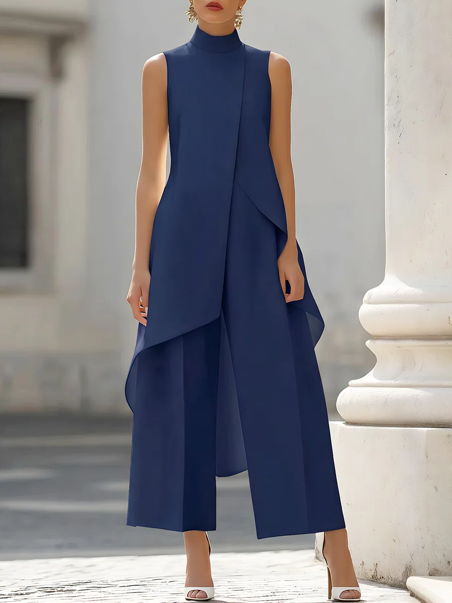Sleeveless High Neck Asymmetri – обзор и цена Palazzo Pant Wide
