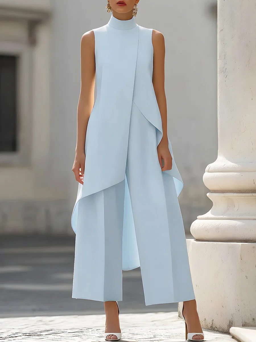Sleeveless High Neck Asymmetri – обзор и цена Palazzo Pant Wide