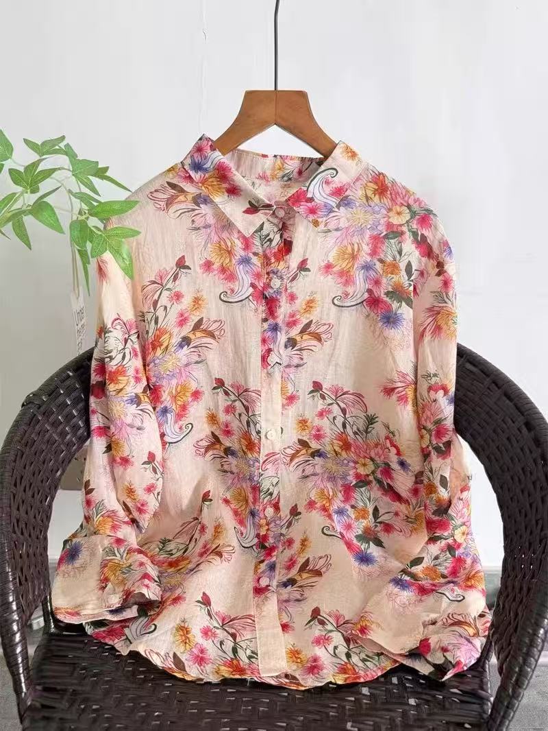 100% Ramie linen shirts and bl – обзор и цена Japan Summer Clothing Women
