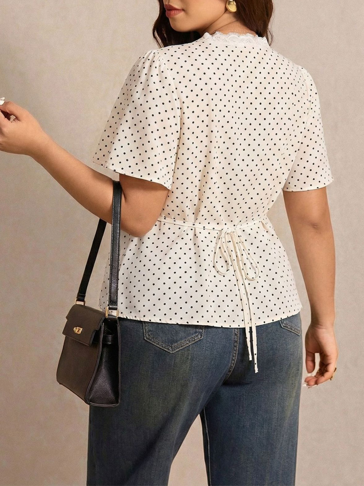 GIBSIE Plus Size Polka Dot Con – обзор и цена Summer Upf Clothing