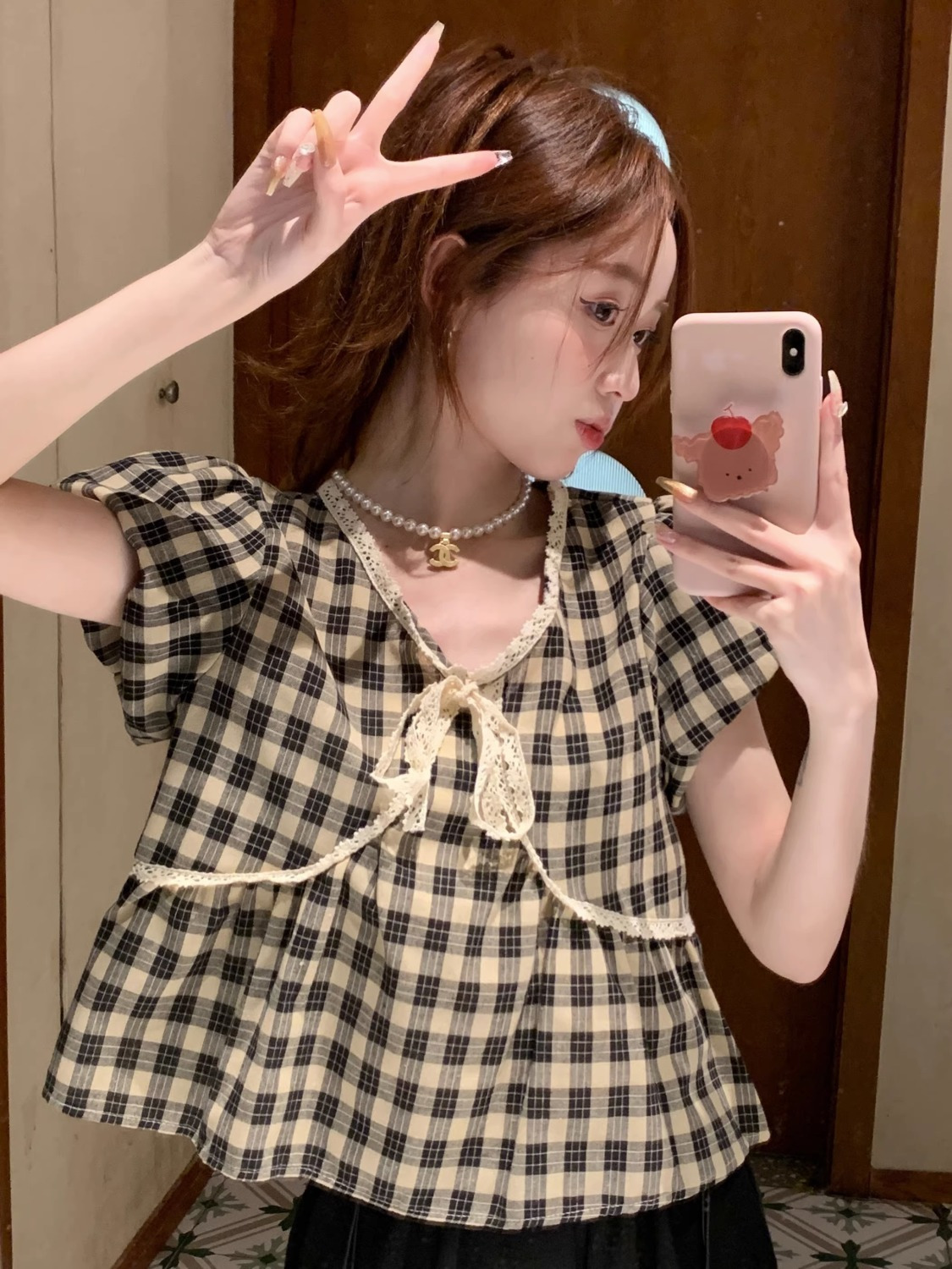 Blouses Women Plaid Vintage Li – обзор и цена Crop Blouse Linen