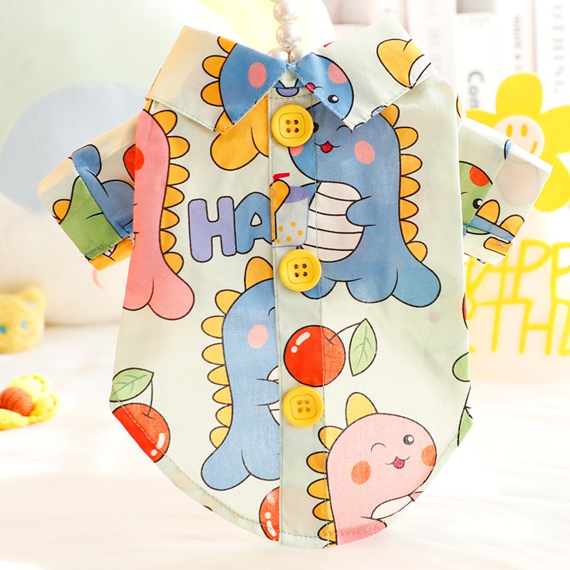 Cartoon Dinosaur Pet Shirt Thi – обзор и цена Summer Dog Clothing
