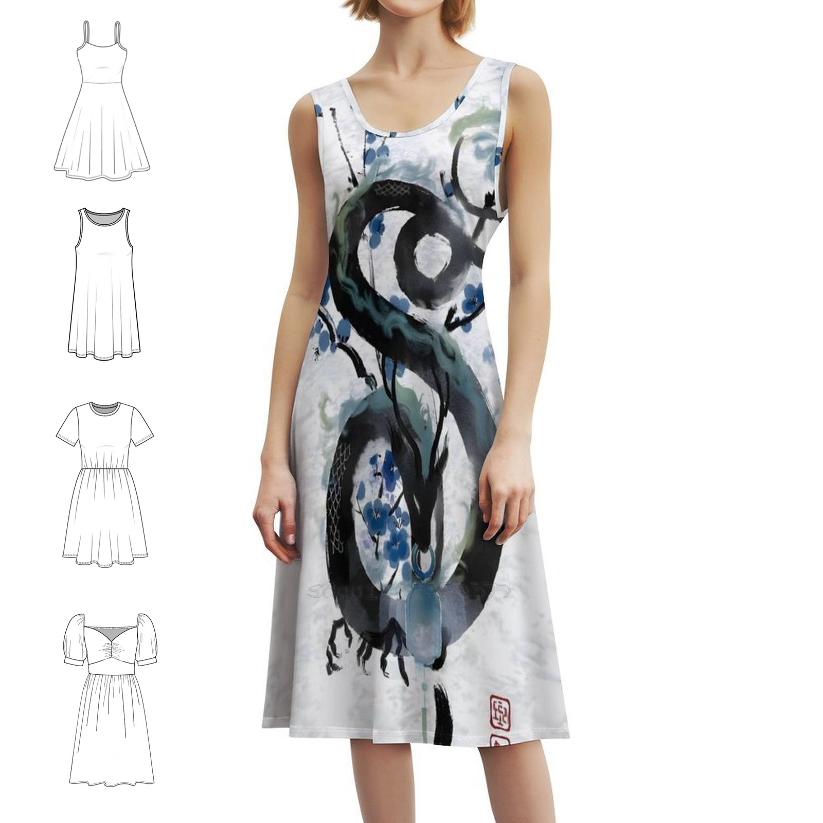 Japanese Blue Night Dragon Ink – обзор и цена Japan Summer Clothing Women