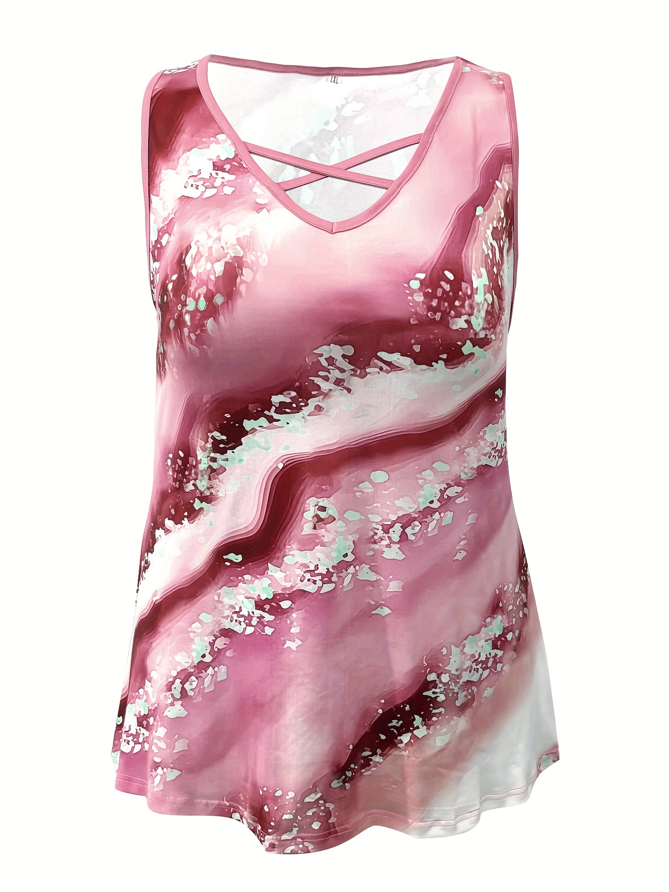 Plus Size Marble Print Tank To – обзор и цена Summer Upf Clothing