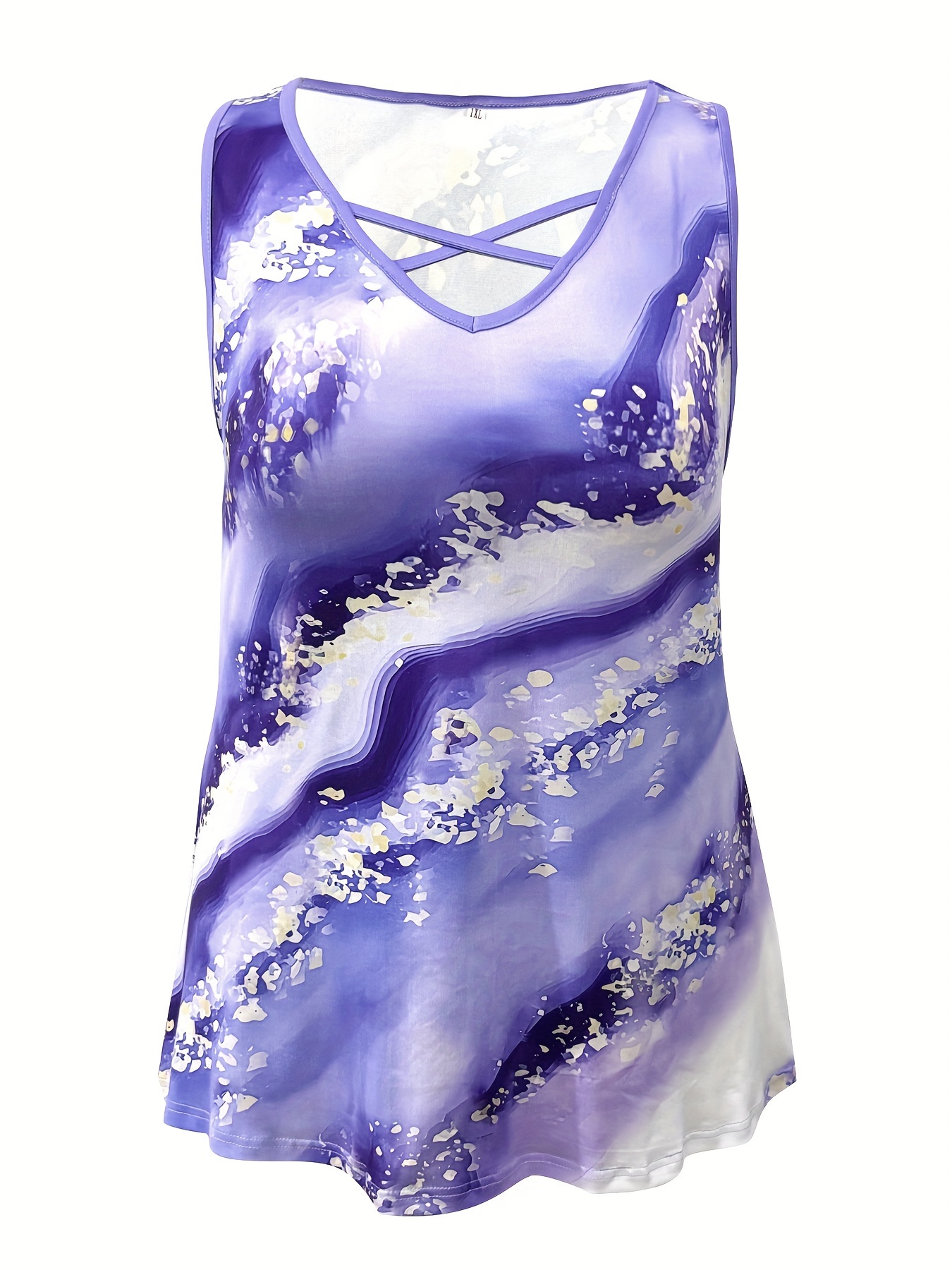 Plus Size Marble Print Tank To – обзор и цена Summer Upf Clothing