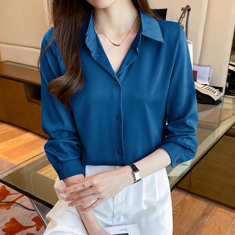 New Spring satin shirts solid  – обзор и цена Summer Clothing Colors