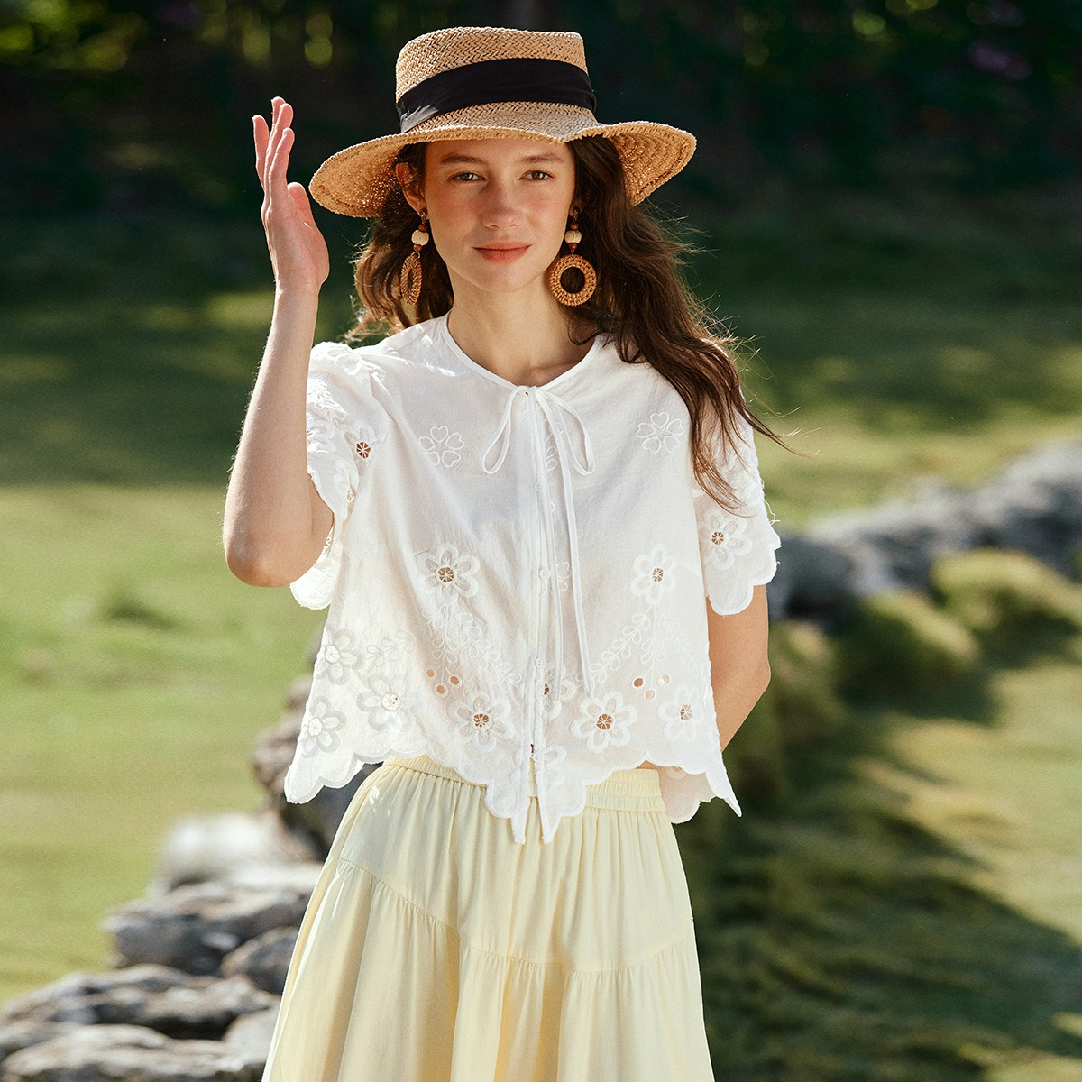 OLrain Women French Style Crop – обзор и цена Crop Blouse Linen